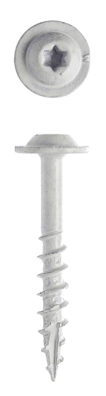 Big Timber GDW7114W #7 x 1-1/4 in. White Garage Door Weather Strip Star Drive Round Washer Head Screw 4000 Pack